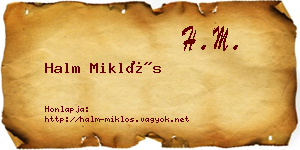 Halm Miklós névjegykártya