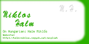 miklos halm business card